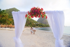 Beach Wedding with Piton View